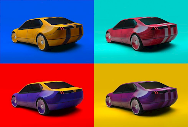 宝马展示i Vision Dee概念汽车：可变换车身颜色 有科幻味了
